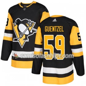 Camisola Pittsburgh Penguins Jake Guentzel 59 Adidas 2017-2018 Preto Authentic - Homem